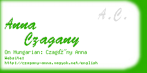 anna czagany business card